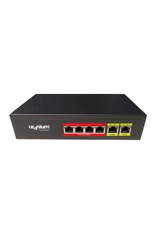 Uranıum Poe-4002-48w 4 Port 10/100 + 2 Port 10/100 Rj45 Uplınk Watch-dog Poe Swıtch Realtek Chıpset