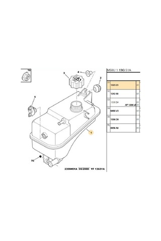 Yedek Su Deposu Berlingo Dw8 343910-132323
