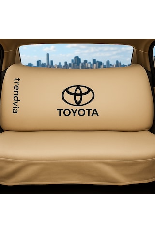 Toyota Uyumlu Ön Arka Koltuk Kılıfı Penye Servis Tipi Oto Koltuk Koruma Seti Bej
