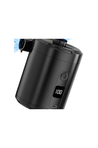 Lyon Dijital Açık Mini Hızlı Pompa Hava Yastağı Yüzme Halkası Kablosuz Taşınabiler Siyah