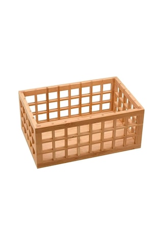 Morponi 3'lü Bambu Kafes Çok Amaçlı Sepet- Organizer Kahverengi