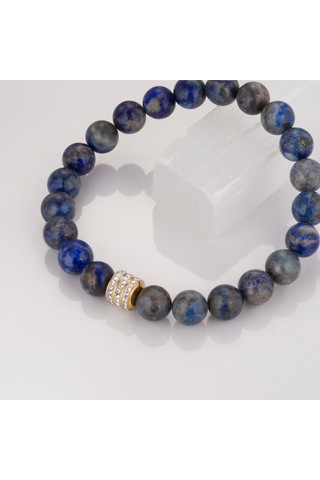 Mk Tasarım Gerçek Lapis Lazuli Taşı Bileklik Mkt.1.101.5 Çok Renkli