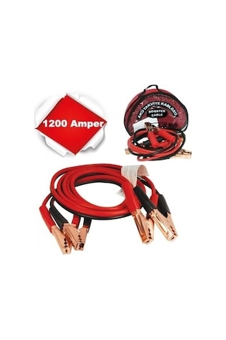 Akü Takviye Kablosu 1200 Amper Taşıma Çantalı Çok Renkli