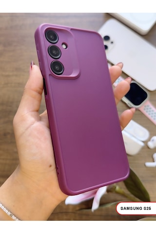 Samsung Galaxy S25 Uyumlu Kamera Korumalı Darbeye Dayanıklı Renk Atmayan Keep Silikon Kılıf Mor