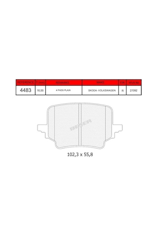 Bsr Arka Fren Balatası Cupra Terramar Skoda Kodiaq/superb Vw Passat Estate/variant/tayron/tiguan 09/20 2
