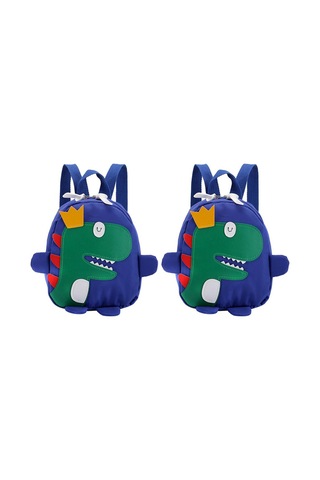 Arelene 2x Sevimli Çocuk Anaokulu Okul Çantası 3d Karikatür Dinozor Mini Sırt Çantası Erkek Bebek Kız Okul Çantası Mavi
