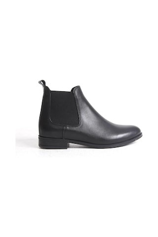 Mubiano Hakiki Deri Collection Kadın Lastik Detaylı Kısa Bot&bootie Siyah - Mcsdt036 - S Siyah