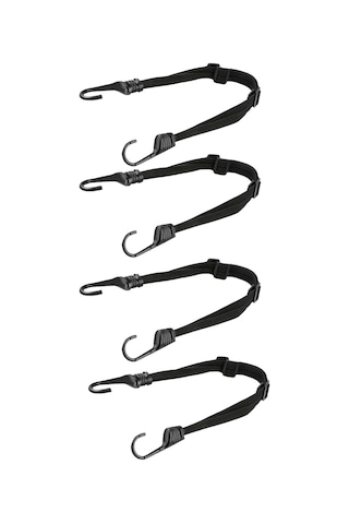 Neevoyu Motosiklet Kaskı Esnek Bağlantı Kordonu, Siyah Renk, 60 Cm Uzunluk, 1.5x Genişleme Kabiliyeti, 4 Adet Abs+lateks+nilon