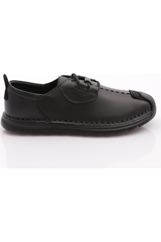 Dgn 9860 Erkek Dikiş Detayli Sneaker Ayakkabi Siyah Siyah Nubuk