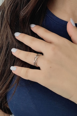 Chavin Çelik Silver Sarmal Model Bayan Yüzük Ev29by 001