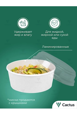 Cactus Kapaklı Derin Kağıt Tek Kullanımlık Tabaklar 10 Adet 317372833 100 adet