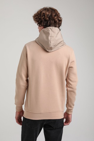 Kapüşonlu Bej Slim Fit Hoodie 23fwm64059 BEJ Bej