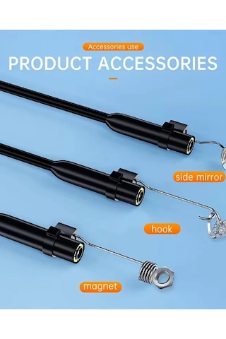 Endoskop Yılan Video Apple Uyumlu iOS Ve Android Led Li 10 Metre 8 Mm Sert Kablo 2mp