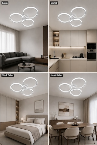 AvizeGO Yuno Led Plafonyer Avize Beyaz Işık