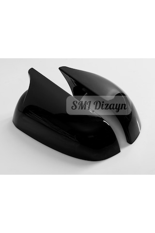 Vw Golf 4 Uyumlu Yarasa Ayna Kapağı Kaplama - Parlak Siyah Piano Black Plastik M Stil 2 Adet Sağ-sol