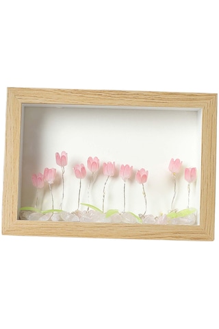 Homyl Dıy Çiçekler Gece Lambası, Başucu Masa Lambası Odun