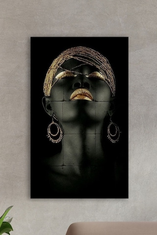 Doğal Taş Tablo - Kadın Temalı- Duvar Dekoru 30x50cm