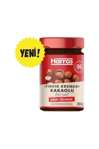 Şeker İlavesiz Kakaolu Fındık Kreması 350 G X 2 Adet - Sürülebilir Çikolatalı Fındık Ezmesi