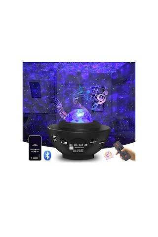 Hymark Led Yıldız Bluetooth Hoparlör Usb Projektör Okyanus Dalgas