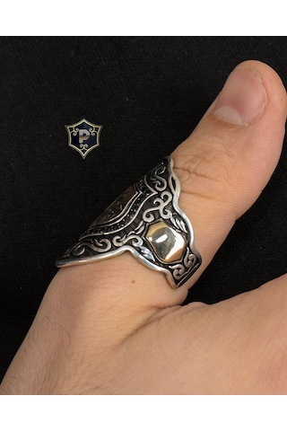 Prestij Gümüş Hasbiyallah Allah Bana Yeter Arapça Yazlı Zihgir Erkek Yüzüğü