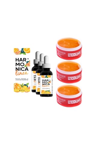 Harmonica Linea 30ml Damla 3 Adet + Lipo Gel Bölgesel Vücut Bakım Jeli 150ml 3 Adet