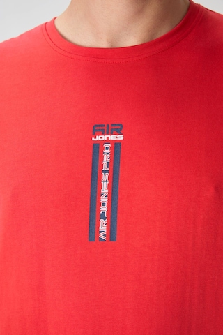 Tommy Life Fiesta %100 Pamuk Kalın Yumuşak Dokulu Oversize Fit Baskılı Erkek T-shirt - 88360 Kirmizi