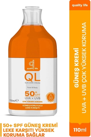 Quality Life Ql Vücut Güneş Kremi SPF50+ 2 x 110 ML