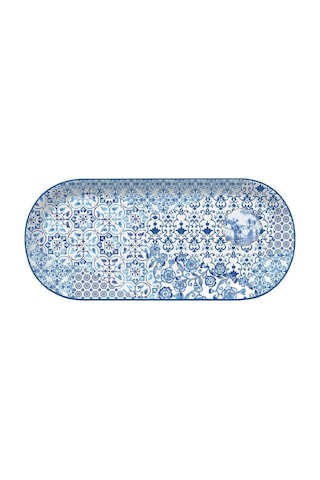 Easy Life Porselen Oval Servis Tabağı 33,5cm X 15cm Mavi