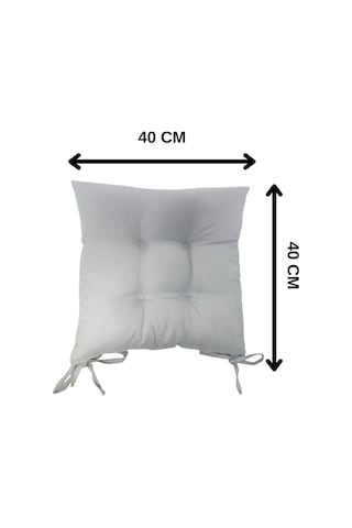 40x40 Gri Sandalye Minderi Yumuşak Kadife Dokulu, Kaymaz Bağcıklı