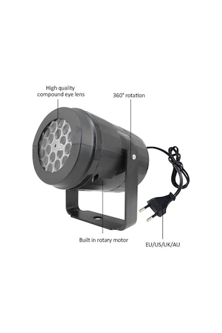 Fortunelane Led Noel Projeksiyon Lambası 16 Desenli 360 Döner Ev Bahçe Dekorasyonış Aydınlatma - Avrupa Şarjı