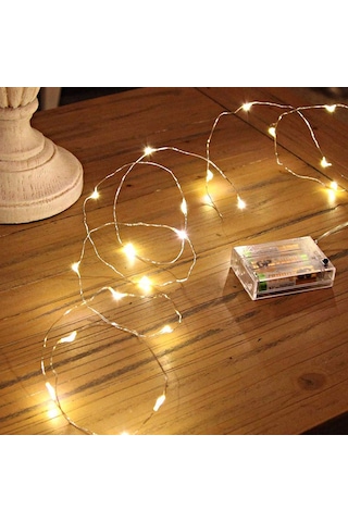 Pilli Peri Led Işık Yılbaşı Ağaç Bahçe 5m Tel Işık Gün Işığı