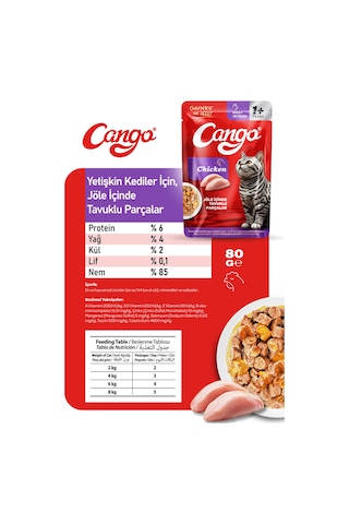 Cango Yaş Yetişkin Kedi Maması Tavuk Etli 80 Gr