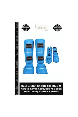 Özel Üretim Krkor-100 Blue-m Karate Kaval Koruyucu M Beden Mavi Dövüş Sporcu Koruma