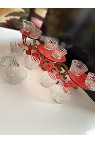 Rayan 6 Lı Cam Mini Sosluk Reçellik Kahve Yanı İkram Tabağı Şeffaf