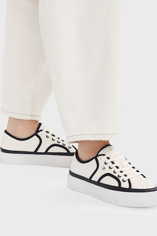 Tommy Hilfiger Platform Kanvas Sneaker Ayakkabı Kadın Ayakkabı Fw0fw09394 0g7 Ekru
