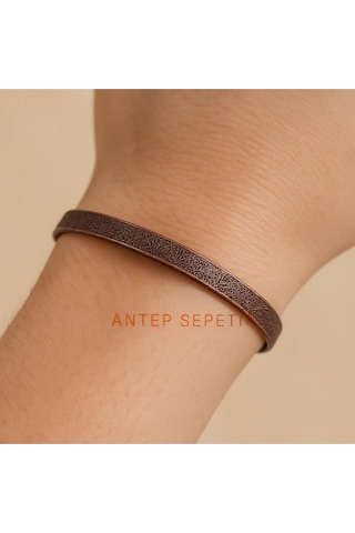 Bakır Desenli Bileklik 6 Mm Kahverengi
