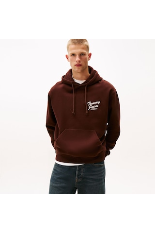 Tommy Hilfiger Relax Vovelty Graphic Erkek Kahverengi Sweatshirt Dm0dm22088 Kahverengi