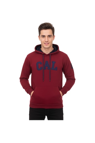 Baglan Erkek Bordo Kapüşonlu Sweatshirt Cal Bgl-st02286 Bordo