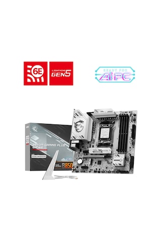 Msı B850m Gamıng Plus Wıfı6e Amd Ryzen B850 Am5 Soket 8200mt/s Wıfı6e Matx Anakart