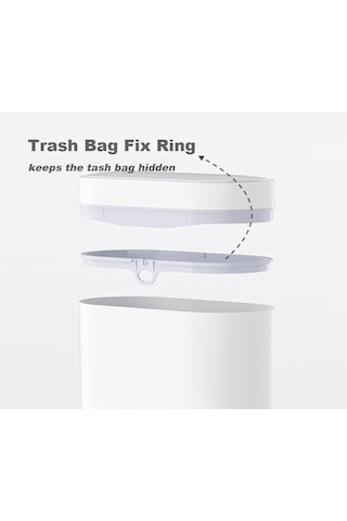 Qianfan Otomatik Banyo Çöp Kutusu, 2,3 Galon Akıllı Çöp Kutusu, Beyaz