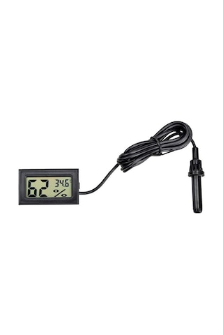 Sones Problu Dijital Termometre Higrometre Elektronik Sıcaklık Algılama Sensörü, Model: Fy-12 Siyah