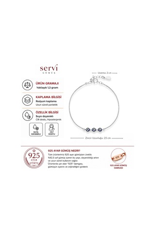 Servi 925 Ayar Iris Trio Bileklik-259 Gümüş
