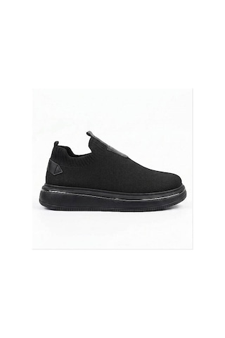 Daytex 1111 Erkek Slip-on - Full Triko Örgü Sportif Kalın Eva Taban Sneaker Siyah
