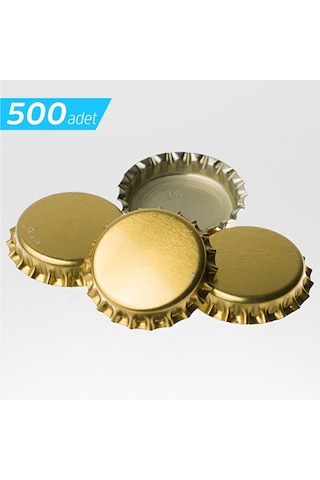 Soda Gazoz Bira Konserve Şişe Kapağı Taç Metal Kapak 500 Adet Gold