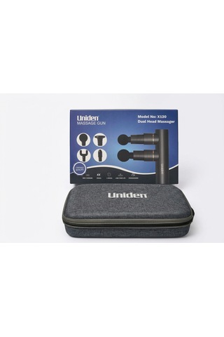 Uniden X120 Çift Başlı 60watt Mini Çantalı Masaj Tabancası Masaj Aleti Siyah