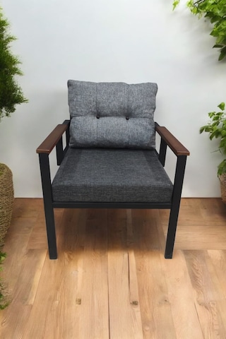 Pielize Demonte Metal Tekli Bahçe Mobilyası, Gri-antrasit, 60x60 Antrasit  - Gri