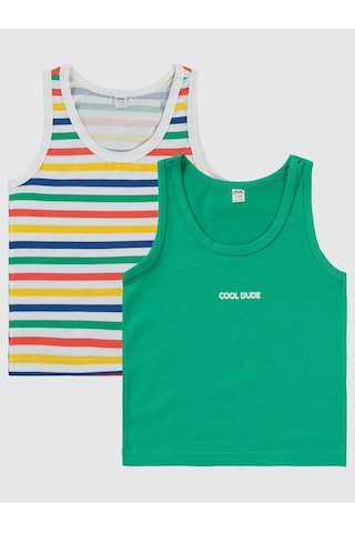 Civil Boys Erkek Çocuk 2'li Atlet Set 2-10 Yaş Yeşil Yeşil