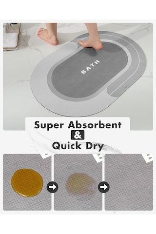 Netmarkt Banyo Paspası - Süper Emici Kaymaz Hızlı Kuruyan Lekeye Dayanıklı Halı - Dış Mekan Küvet Duş Odası İçin Kolay Bakım 58 Cm Sku: Smg8690010213792 21 x 21