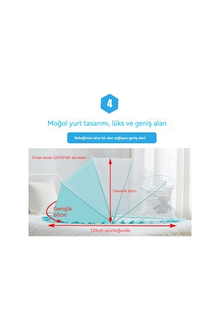 Relaxed Beşik Cibinlik Çocuk Bebek Yatağı Anti-cibinlik Kapağı Yenidoğan Dipsiz Katlanabilir Moğol Yurt-gri