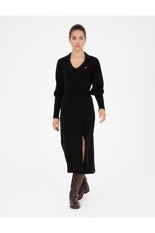 Pierre Cardin Kadın Siyah Elbise Triko 50280227-vr046 Siyah